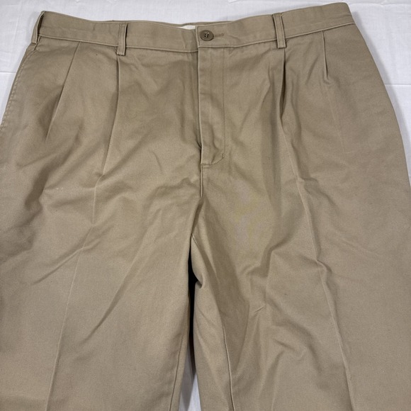 PANTS CHINO Lands End Men's 36 x 30 Comfort Waist  Khakis Traditional‎ Fit Tan - Picture 2 of 8